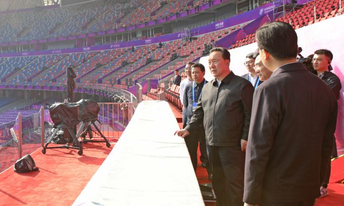 王浩在杭州检查亚残运会开幕式准备工作