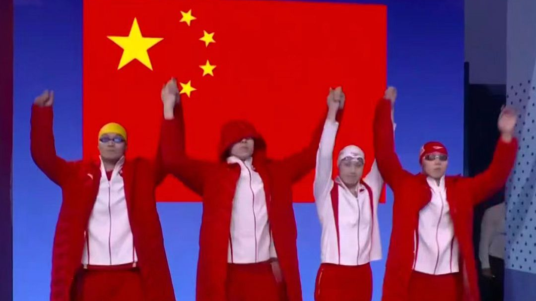 打破亚洲纪录！中国队夺得男女4x100米混合泳接力银牌