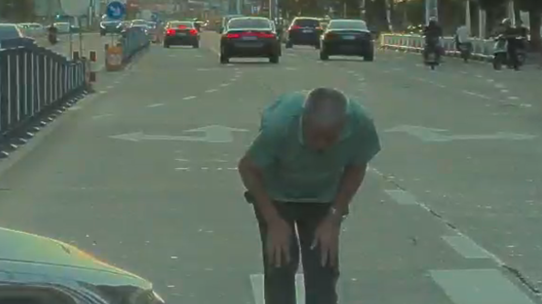 斑马线上的双向礼让 你停车 我鞠躬 “平凡生活 总被这样的时刻温暖”