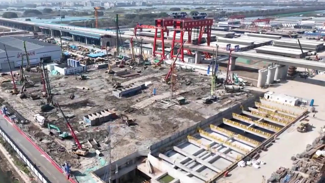 实干争先看宁波 | 通苏嘉甬高铁慈溪站房基础桩基施工全部完成