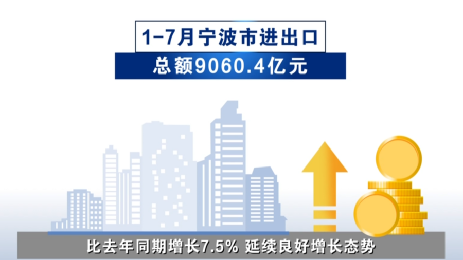 今年1-7月宁波市进出口总额突破9000亿元