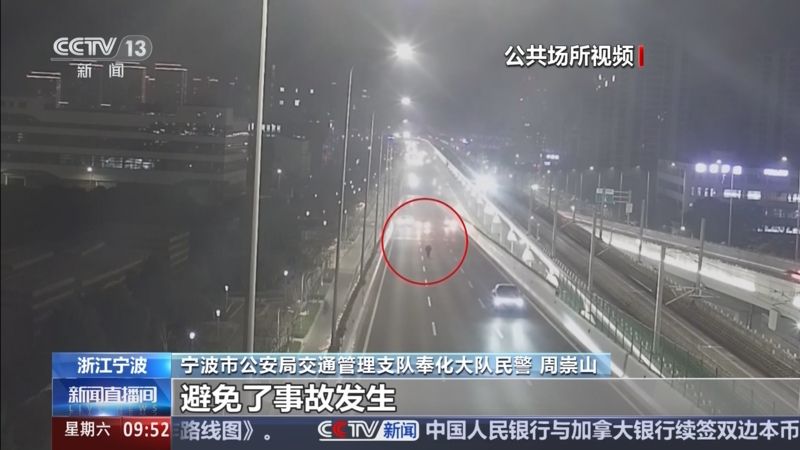 央视关注宁波：老人误入高架 热心司机“闪灯”守护